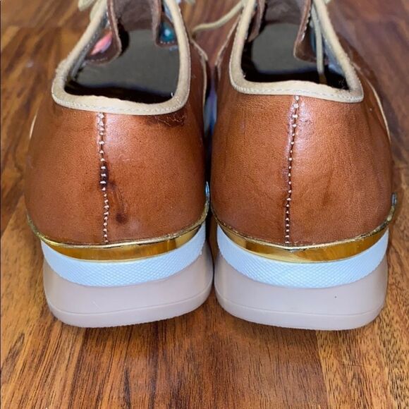 Agave Girl NWOT Handmade Floral Leather Shoes Hand Painted Womens Size 6 - Picture 5 of 7